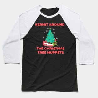 Kermit Around The Christmas Tree Muppets Baseball T-Shirt